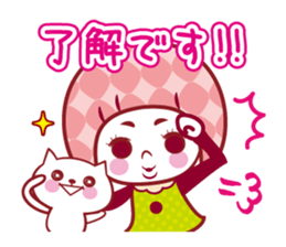 Sticker of a cat and the girl sticker #13468380