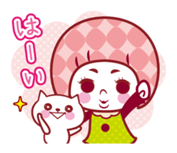 Sticker of a cat and the girl sticker #13468383