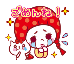 Sticker of a cat and the girl sticker #13468385