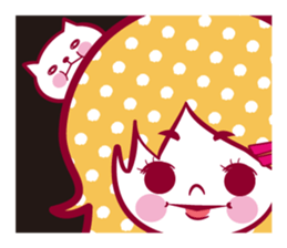 Sticker of a cat and the girl sticker #13468387