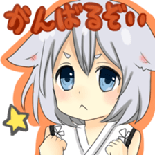 Cat ear little girl sticker #13470470