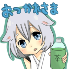 Cat ear little girl sticker #13470473