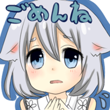 Cat ear little girl sticker #13470474