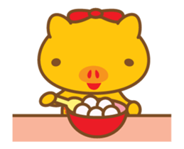 gold pig05 moving!annual events sticker #13476714