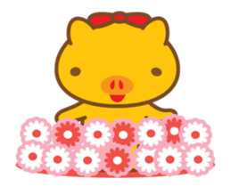 gold pig05 moving!annual events sticker #13476719