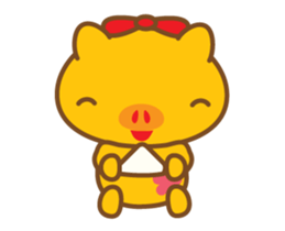 gold pig05 moving!annual events sticker #13476723