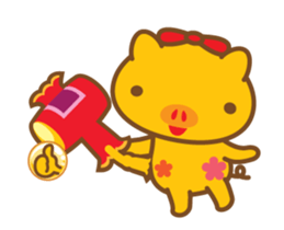 gold pig05 moving!annual events sticker #13476725