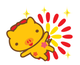 gold pig05 moving!annual events sticker #13476726