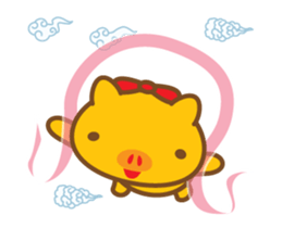 gold pig05 moving!annual events sticker #13476727