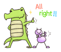 English stickers of Alligator and Ant sticker #13479871