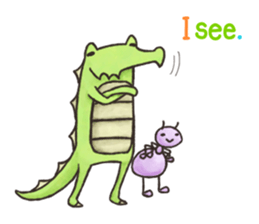 English stickers of Alligator and Ant sticker #13479872