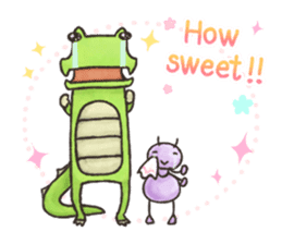 English stickers of Alligator and Ant sticker #13479877