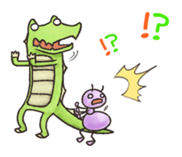 English stickers of Alligator and Ant sticker #13479878