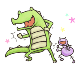 English stickers of Alligator and Ant sticker #13479879