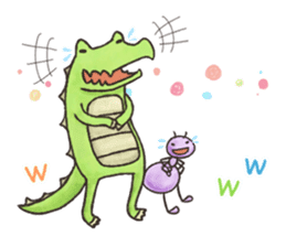 English stickers of Alligator and Ant sticker #13479880