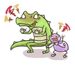 English stickers of Alligator and Ant sticker #13479881