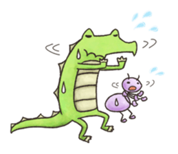 English stickers of Alligator and Ant sticker #13479882