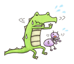 English stickers of Alligator and Ant sticker #13479882