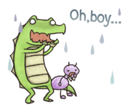 English stickers of Alligator and Ant sticker #13479883