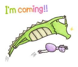 English stickers of Alligator and Ant sticker #13479886