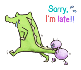 English stickers of Alligator and Ant sticker #13479887