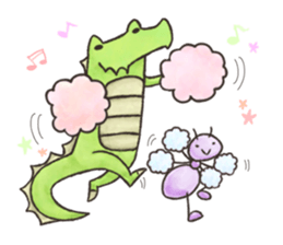 English stickers of Alligator and Ant sticker #13479888