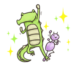 English stickers of Alligator and Ant sticker #13479890