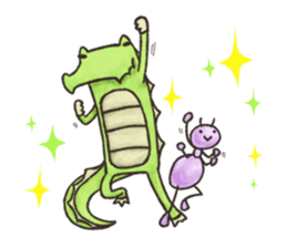 English stickers of Alligator and Ant sticker #13479890