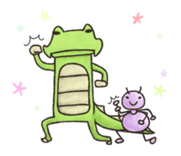 English stickers of Alligator and Ant sticker #13479891
