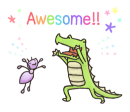 English stickers of Alligator and Ant sticker #13479897