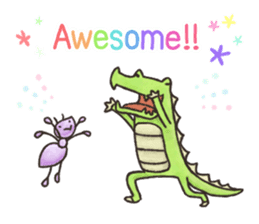 English stickers of Alligator and Ant sticker #13479897