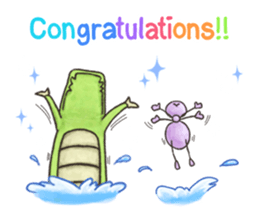 English stickers of Alligator and Ant sticker #13479898