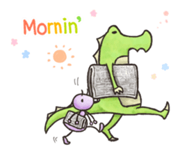 English stickers of Alligator and Ant sticker #13479902