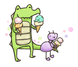 English stickers of Alligator and Ant sticker #13479904