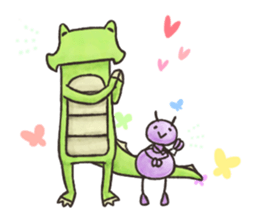 English stickers of Alligator and Ant sticker #13479907