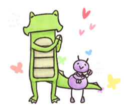 English stickers of Alligator and Ant sticker #13479907