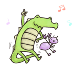 English stickers of Alligator and Ant sticker #13479908