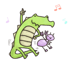 English stickers of Alligator and Ant sticker #13479908