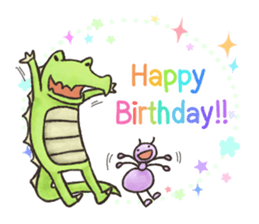English stickers of Alligator and Ant sticker #13479909