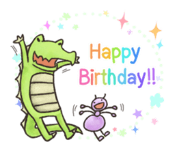 English stickers of Alligator and Ant sticker #13479909