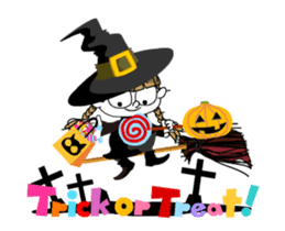 Communication of the cat/Halloween/Move sticker #13480691