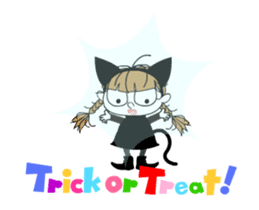 Communication of the cat/Halloween/Move sticker #13480693