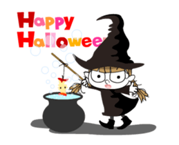 Communication of the cat/Halloween/Move sticker #13480694