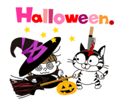 Communication of the cat/Halloween/Move sticker #13480696