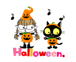 Communication of the cat/Halloween/Move sticker #13480699