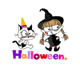 Communication of the cat/Halloween/Move sticker #13480700