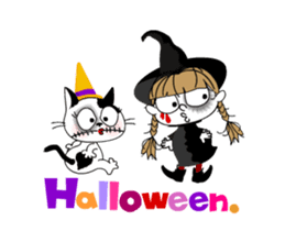 Communication of the cat/Halloween/Move sticker #13480700
