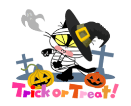 Communication of the cat/Halloween/Move sticker #13480702