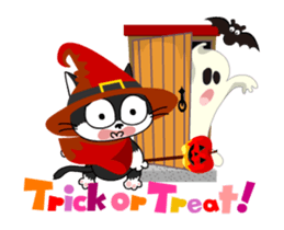 Communication of the cat/Halloween/Move sticker #13480704