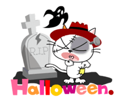 Communication of the cat/Halloween/Move sticker #13480706